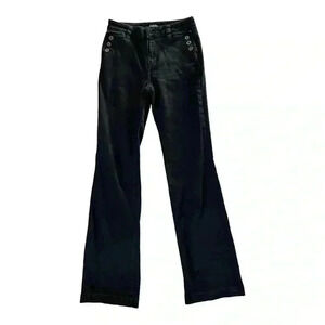 Massimo Dutti High-Rise Wide Leg Black Jeans SZ 2